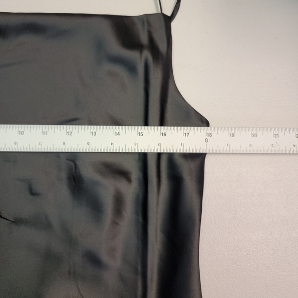The Drop Scarlett Black Liquid Satin Cowl Neck Slip Dress Women's Size L - Picture 4 of 5